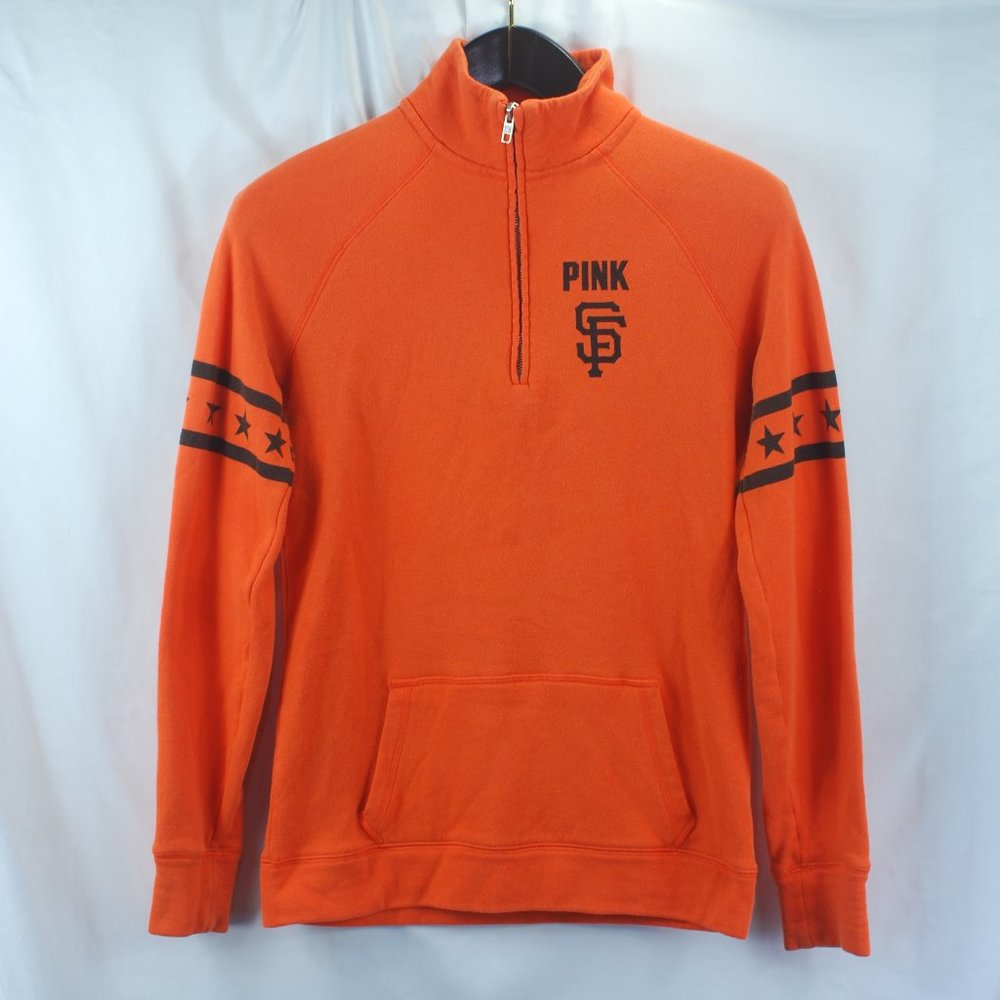 VS Pink | Orange SF Giants 1/4 Zip Sweatshirt - XS